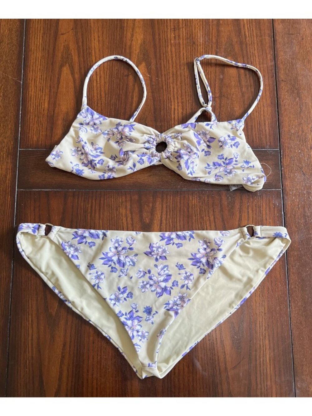 Kittenish By Jesse James Decker Green Floral Bikini Swimsuit Set XXL Beachwear J
